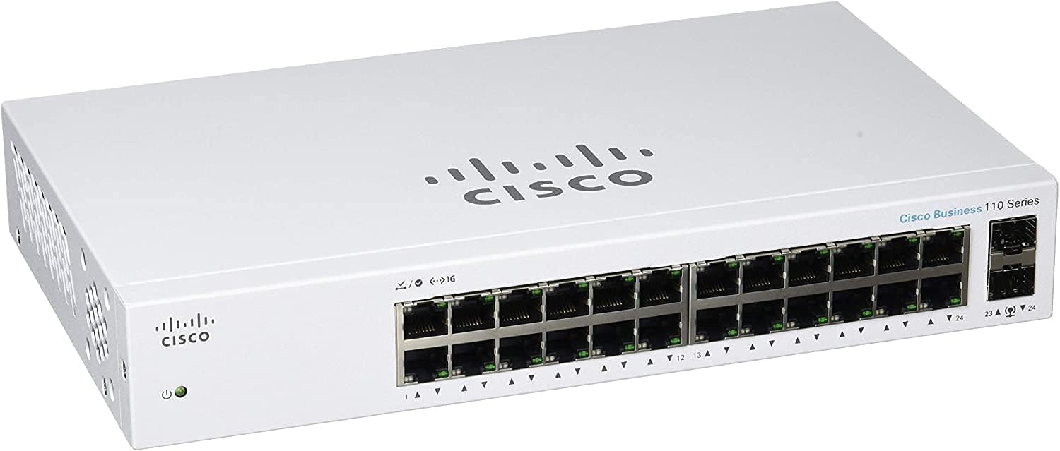 Cisco Business CBS110-24T Unmanaged Switch with 24 Port GE, 2x1G SFP Shared Ports