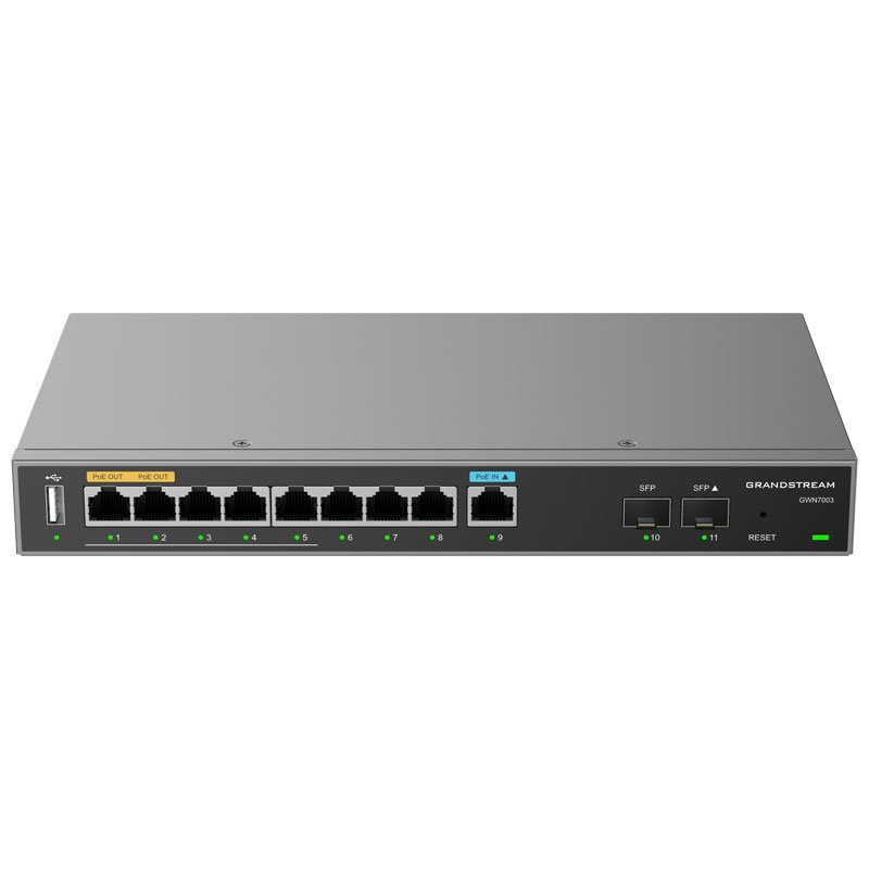 Grandstream GWN7003 Multi-WAN Gigabit VPN Router with built-in Firewall - 9 x 1GigE ports, 2 x 2.5GigE Ports