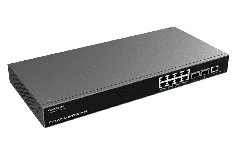 Grandstream GWN7811P Enterprise Layer 3 Managed 120W PoE+ Network Switch with 8 x GigE PoE+, 2 x 10Gigabit SFP+ Ports